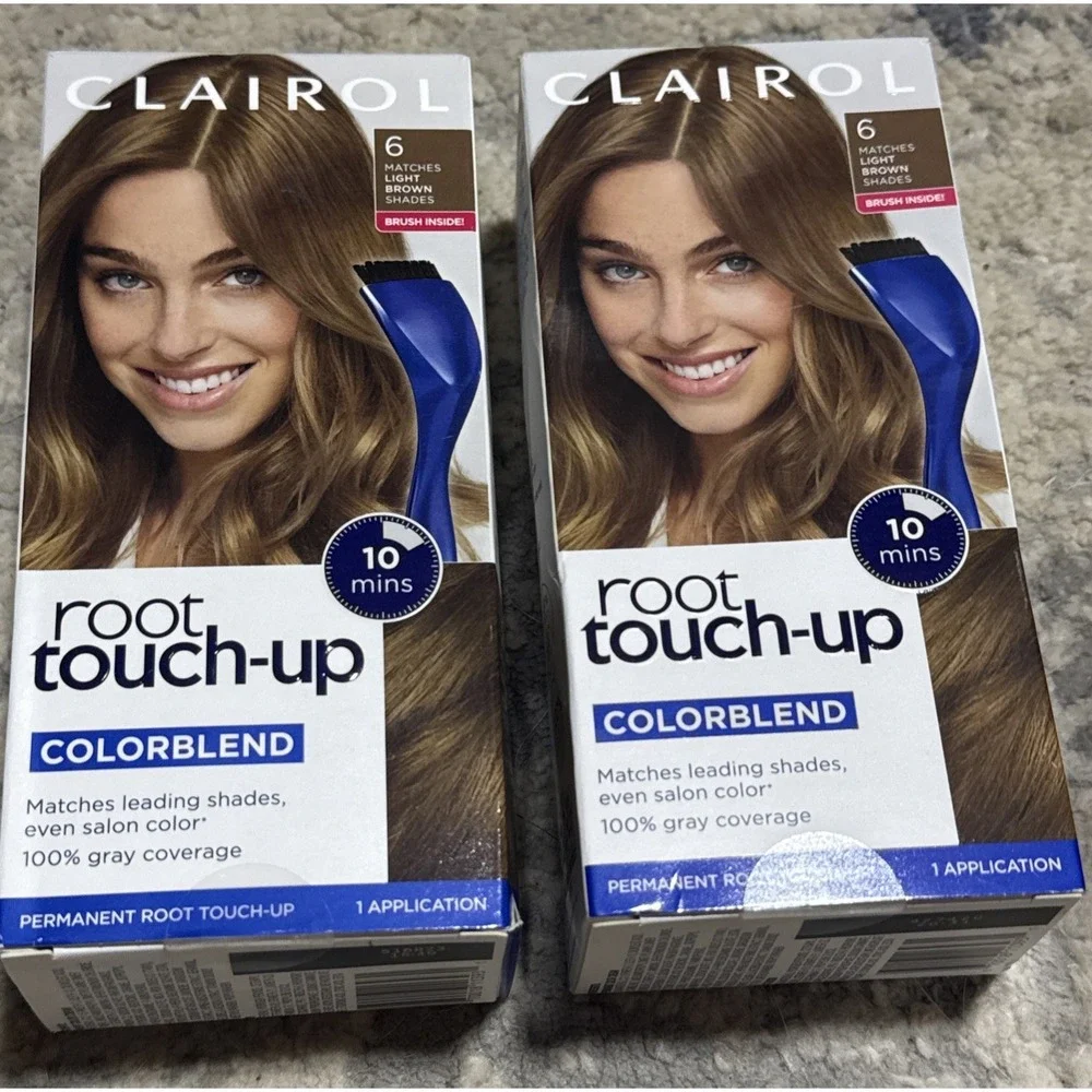 2 Pack Clairol Root Touch-Up Colorblend Permanent Color #6 Light Brown